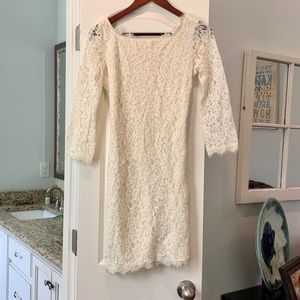 Diane Von Furstenberg lace cream dress